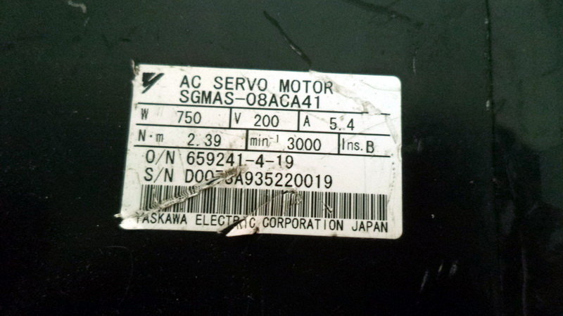 Yaskawa Motor SGMAS-08ACA41 - PLC DCS SERVO Control MOTOR Yaskawa Motor SGMAS-08ACA41 - PLC DCS SERVO Control MOTOR